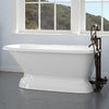 57" Conary Cast Iron Roll-Top Tub with Pedestal