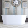 59" Sarzer Acrylic Freestanding Tub with Integral Cable-Operated Drain and Overflow