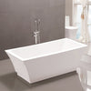59" Verker Acrylic Rectangular Freestanding Tub with Integral Drain and Overflow