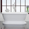 60" Aldine Cast Iron Double-Ended Roll-Top Tub with Pedestal