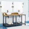 60" Bidley Steel Double Console with Towel Bar for Vessel Sinks