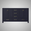 60" Romani Vanity Cabinet for Double Rectangular Undermount Sink - Navy Blue