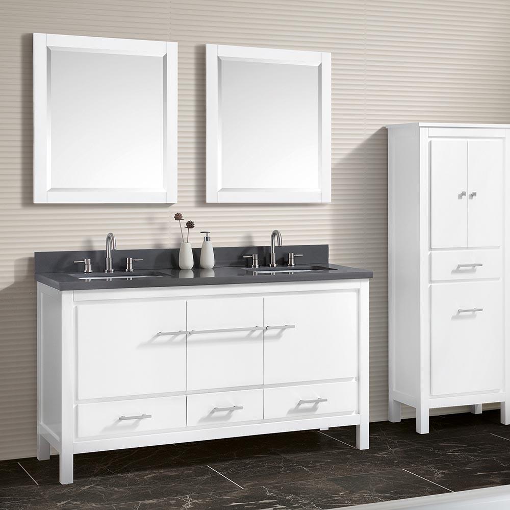 61 Chelan Double Vanity With Gray Quartz Top And Rectangular Undermou Magnus Home Products