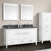 Picture of 61" Chelan Double Vanity with Gray Quartz Top and Rectangular Undermount Sinks - White