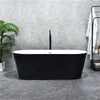 63" Emu Freestanding Acrylic Tub with Black Exterior