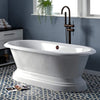 67" Cypress Cast Iron Double-Ended Roll-Top Tub with Pedestal