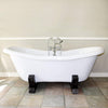 Picture of 68" Farmstead Acrylic Double-Slipper Clawfoot Tub - Dark Wood Base