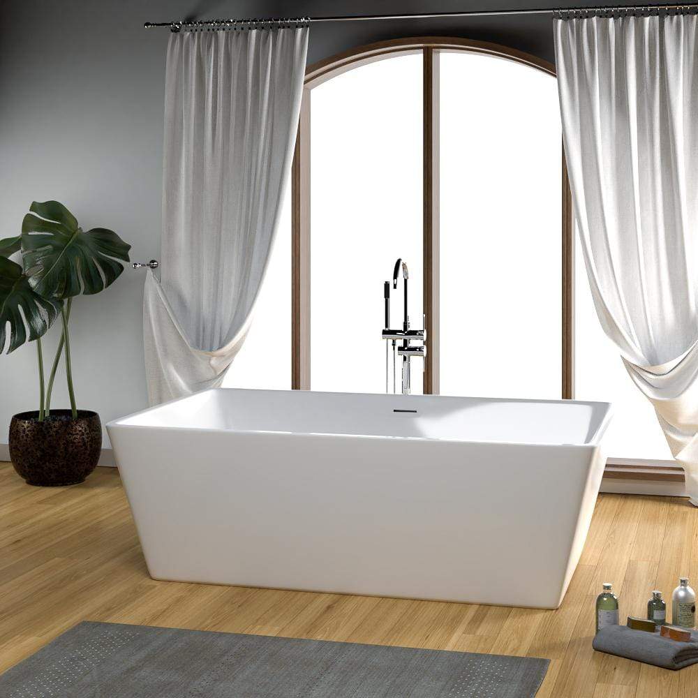 71 Extra Wide Asher Acrylic Rectangular Freestanding Tub With Air Magnus Home Products 4598
