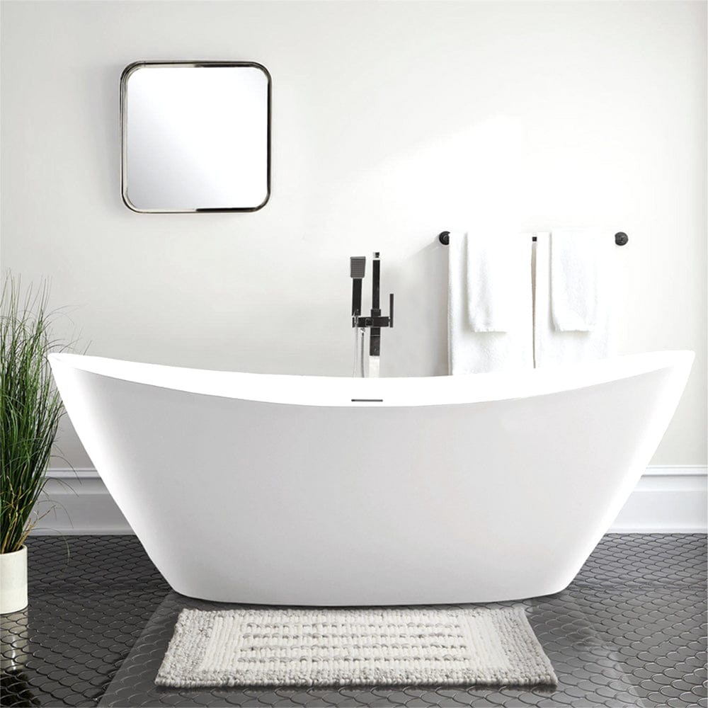 71 Osert Acrylic Double-Slipper Freestanding Tub with Integral Drain and  Overflow