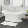 71" Wharton Cast Iron Double-Slipper Tub with Pedestal