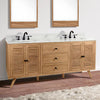 72" Compton Double Teak Vanity for Rectangular Undermount Sinks - Natural Teak