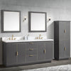 72" Lucile Double Vanity Cabinet for Rectangular Undermount Sinks - Twilight Gray