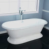 72" Walerford Cast Iron Double-Ended Roll-Top Tub with Pedestal