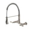 Abramo Two-Handle Wall-Mount Pull-Down Sprayer Kitchen Faucet