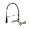 Andrea Two-Handle Wall-Mount Pull-Down Sprayer Kitchen Faucet