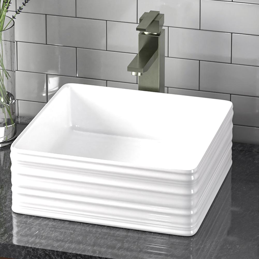 Arva Vitreous China Vessel Sink - Decorative Exterior