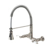 Bautista Two-Handle Wall-Mount Pull-Down Sprayer Kitchen Faucet
