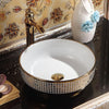 Picture of Benzien Vitreous China Decorated Vessel Sink - White Interior