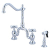 Cezer Bridge Kitchen Faucet with Brass Sprayer