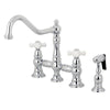 Depley Bridge Kitchen Faucet with Brass Sprayer