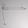 Economy-Style Diverter Tub Faucet with Sidewall Shower Rod, Riser and Shower Head