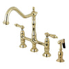 Enea Bridge Kitchen Faucet with Brass Sprayer