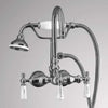 Gooseneck Leg Tub Wall-Mount Diverter Faucet with Hand Shower