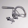 Gooseneck Wall-Mount Tub Faucet with Modern Hand Shower and Modern Lever Handles