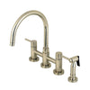 Hugo Two-Handle Bridge Kitchen Faucet with Brass Side Sprayer