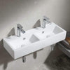 Iola Double-Bowl Vitreous China Wall-Mount Bathroom Sink