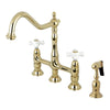 Jacinda Bridge Kitchen Faucet with Brass Sprayer