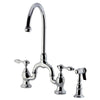 Jeken Bridge Kitchen Faucet with Brass Sprayer