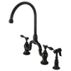 Jeken Bridge Kitchen Faucet with Brass Sprayer