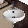 Junet Vitreous China Corner Wall-Mount Bathroom Sink