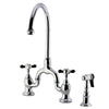 Kelbey Bridge Kitchen Faucet with Brass Sprayer