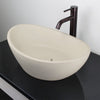 Leduc Oval Cast Concrete Vessel Sink - White Sandstone