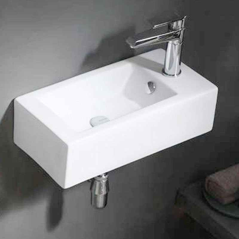 Lublin Vitreous China Wall-Mount Bathroom Sink - Right Side Faucet Dri ...