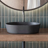 Marpen Oval Cast Concrete Vessel Sink - Dark Grey