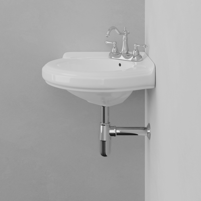 Meade Vitreous China Corner Wall-Mount Bathroom Sink