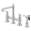 Meldey Bridge Kitchen Faucet with Brass Sprayer