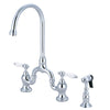 Meper Bridge Kitchen Faucet with Brass Sprayer