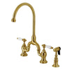 Meper Bridge Kitchen Faucet with Brass Sprayer