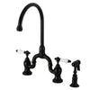 Meper Bridge Kitchen Faucet with Brass Sprayer