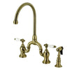 Meper Bridge Kitchen Faucet with Brass Sprayer