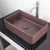 Morden Rectangular Cast Concrete Vessel Sink - Red Sandstone