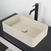 Morden Rectangular Cast Concrete Vessel Sink - White Sandstone