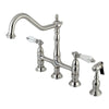 Osten Bridge Kitchen Faucet with Brass Sprayer