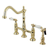 Osten Bridge Kitchen Faucet with Brass Sprayer