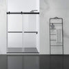 Skyros 60" W x 76" H Double Sliding Frameless Shower Door in Matt Black