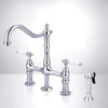 Thisted Bridge Kitchen Faucet with Brass Sprayer